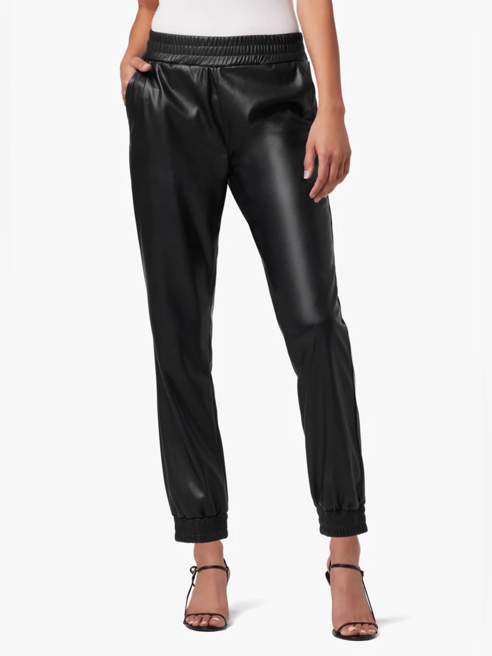 Joe’s Jeans Vegan Leather Jogger Pants Black Faux Leather Women’s‎ XS